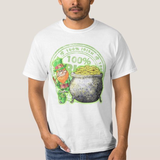 100% Irish Leprechaun's Gold ~ T-Shirt (Voorkant)