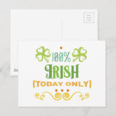 100% Irish Today Word Art Briefkaart (Voorkant / Achterkant)