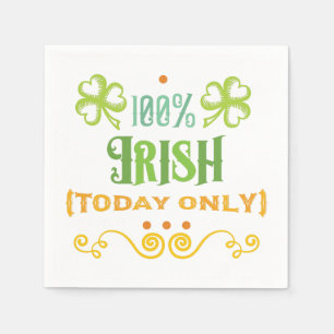 100% Irish Today Word Art Servetten