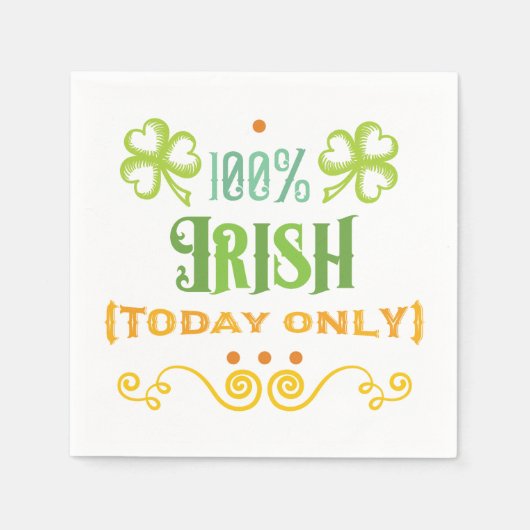 100% Irish Today Word Art Servetten (Voorkant)