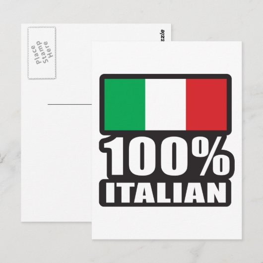 100% Italiaans Briefkaart (Voorkant / Achterkant)