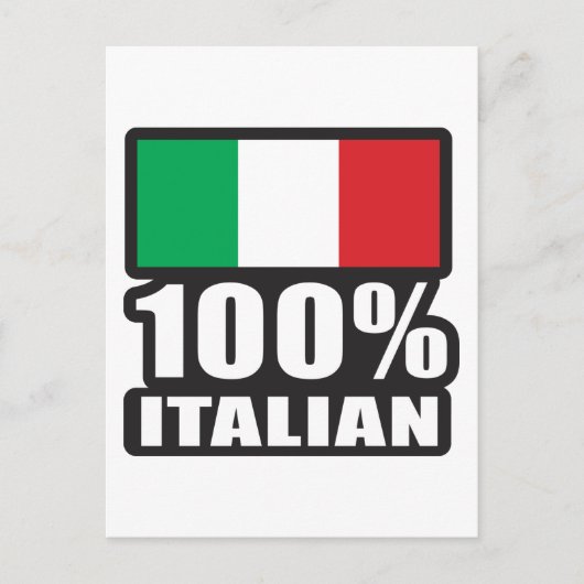 100% Italiaans Briefkaart (Voorkant)
