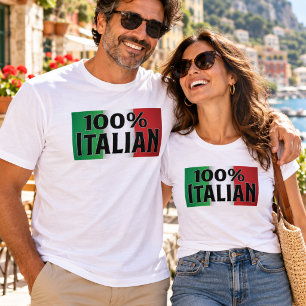 100% Italiaans T-shirt met Italiaanse vlag