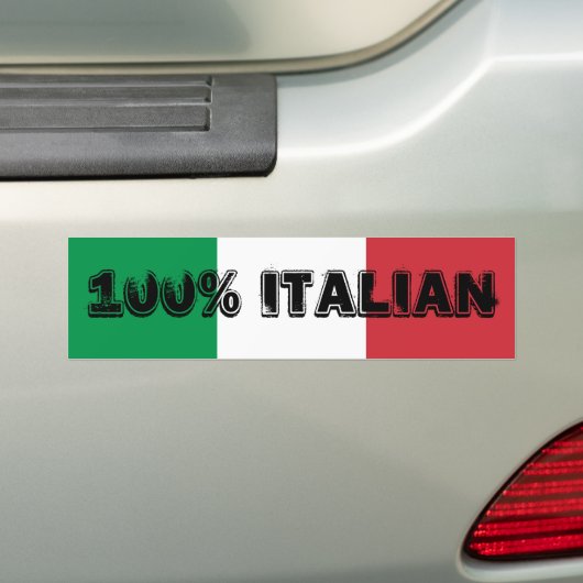 100% Italiaanse Bumpersticker (Op auto)
