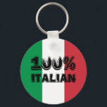 100% Italiaanse Sleutelhanger<br><div class="desc">Kleuren van de Italiaanse vlag.</div>