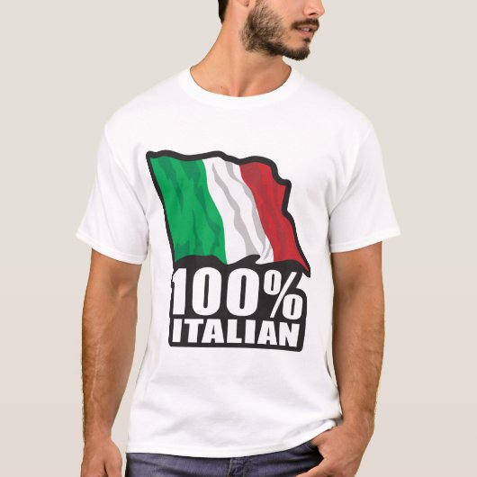 100% Italiaanse vlag T-shirt (Voorkant)