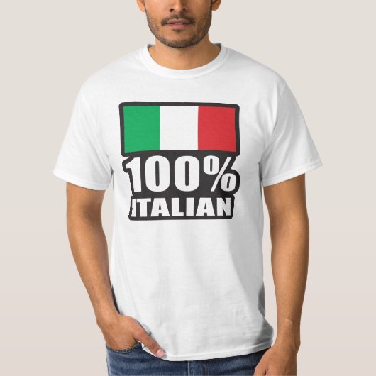 100% Italiaanse vlag T-shirt (Voorkant)