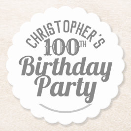 100 jaar. 100ste verjaardagsfeestje kartonnen onderzetters