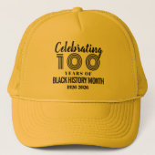 100 Jaar Black History Month Vieren Trucker Pet (Voorkant)