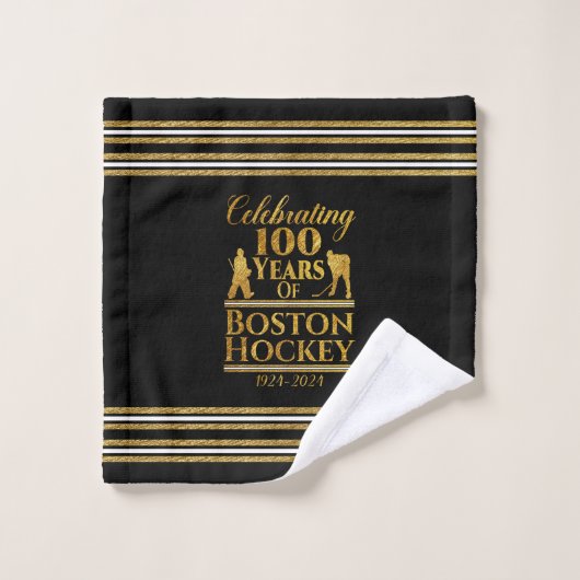 100 jaar Boston Hockey Bad Handdoek (Wasdoekje)