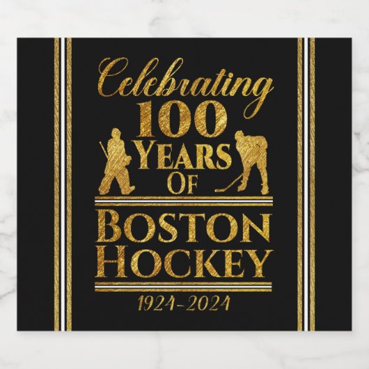100 jaar Boston Hockey Bier Etiket (Enkel label)