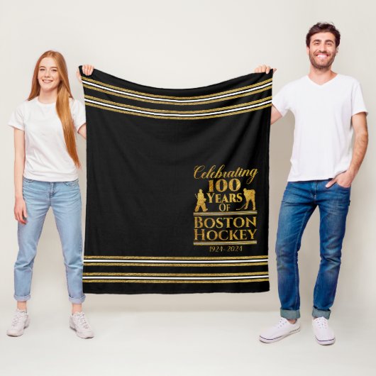 100 jaar Boston Hockey Fleece Deken (In situ)