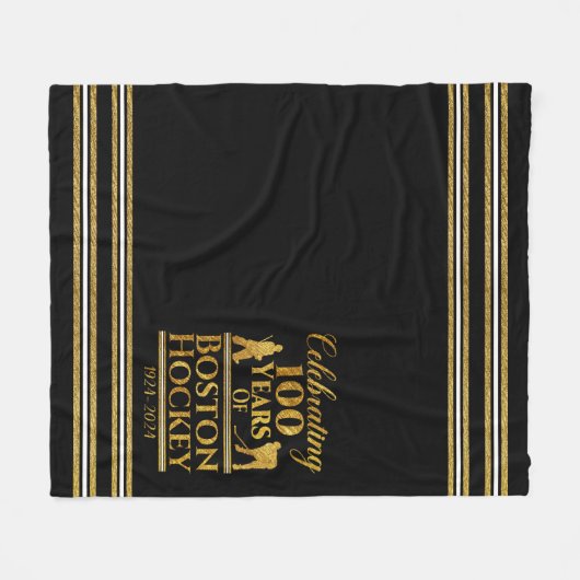 100 jaar Boston Hockey Fleece Deken (Voorkant (Horizontaal))
