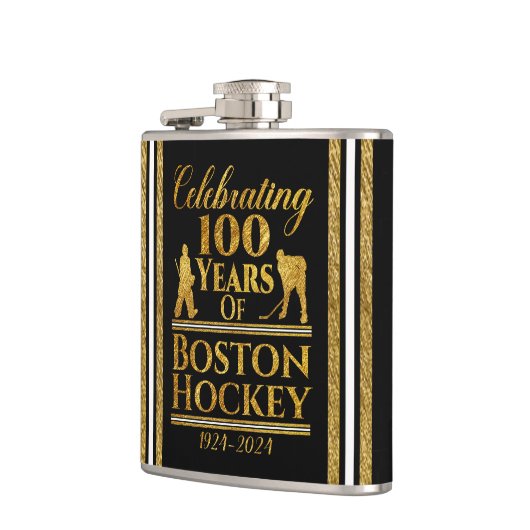 100 jaar Boston Hockey Heupfles (Links)
