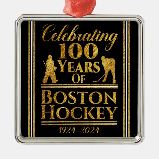 100 jaar Boston Hockey Metalen Ornament (Voorkant)