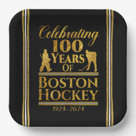 100 jaar Boston Hockey Papieren Bordje