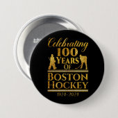 100 jaar Boston Hockey Ronde Button 7,6 Cm (Voorkant /achterkant)