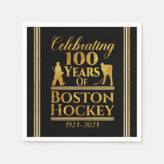 100 jaar Boston Hockey Servet (Voorkant)