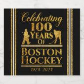 100 jaar Boston Hockey Sparkling Wijnetiket (Enkel label)