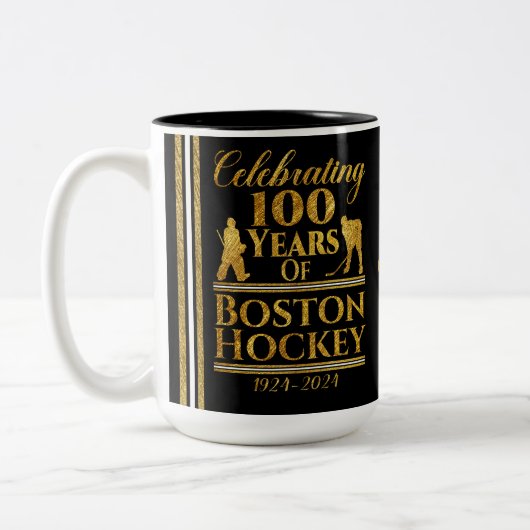 100 jaar Boston Hockey Tweekleurige Koffiemok (Links)