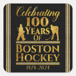 100 jaar Boston Hockey Vierkante Sticker