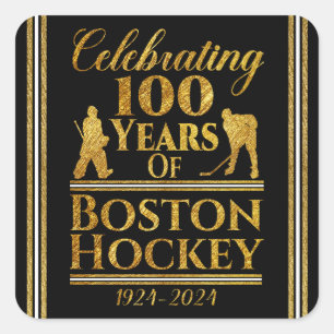 100 jaar Boston Hockey Vierkante Sticker
