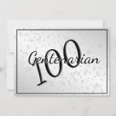 100 jaar Centenarian verjaardagsfeestje zwart/wit Kaart (Achterkant)