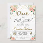 100 Jaar Dames 100ste Verjaardagsfeest Kaart (Voorkant)