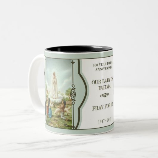 100 JAAR FATIMA-JUBILEUM 1917-2017 TWEEKLEURIGE KOFFIEMOK (Voorkant links)