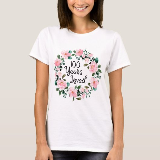 100 jaar geliefde Mannen Vrouwen 100 jaar oud, 100 T-shirt (Voorkant)