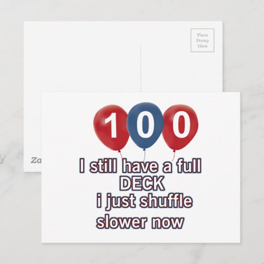 100 jaar Grappige Verjaardag design Briefkaart (Voorkant / Achterkant)