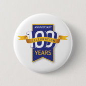100 Jaar Jubileum Design Ronde Button 5,7 Cm (Voorkant)