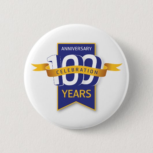 100 Jaar Jubileum Design Ronde Button 5,7 Cm (Voorkant)