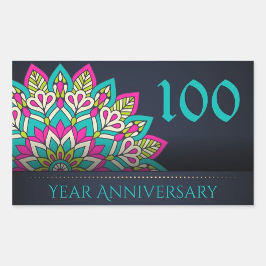 100 jaar Jubileum envelop Rechthoekige Sticker (Voorkant)