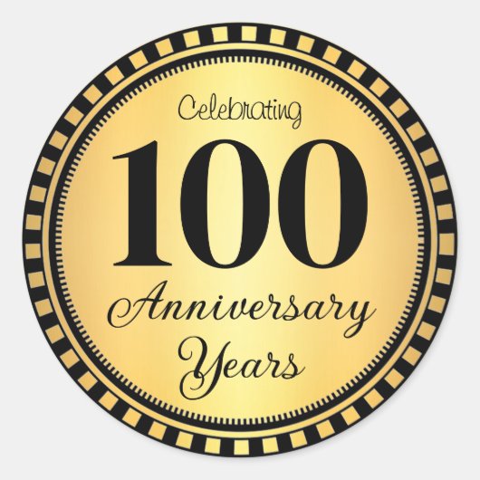 100 jaar Jubileum envelop Ronde Sticker (Voorkant)