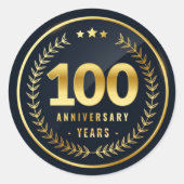 100 jaar Jubileum envelop Ronde Sticker (Voorkant)