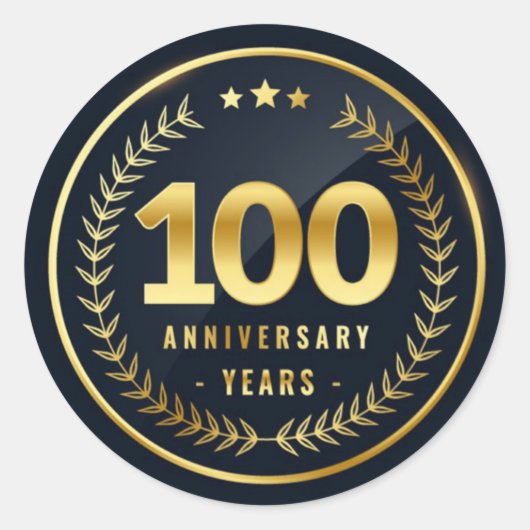100 jaar Jubileum envelop Ronde Sticker (Voorkant)
