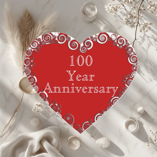 100 Jaar Jubileum Mijlpaal Romantisch Modern Hart Sticker