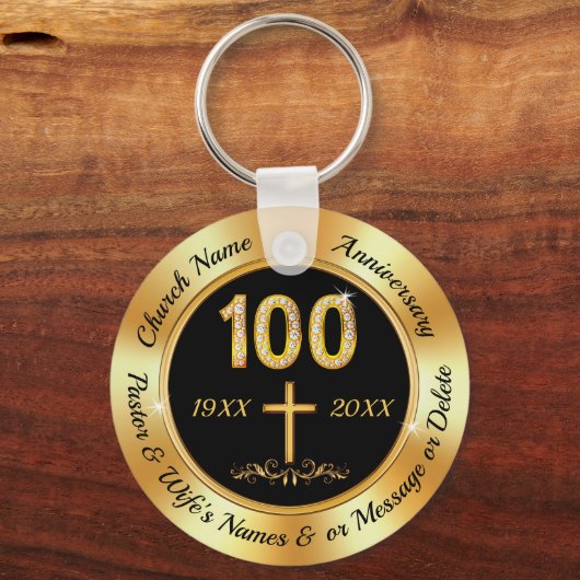 100 Jaar Kerk Jubileum, Goedkope Kerk gunsten, Sleutelhanger (Voorkant)