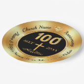 100 jaar Kerk Jubileum Party Ideeën, 100th Papieren Bordje (Gekanteld)