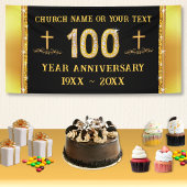 100 Jaar Kerk Jubileum Thema's, Zwart en Goud Spandoek