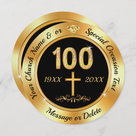 100 jaar kerkelijk Jubileum, Uitnodigingen (Voorkant / Achterkant)