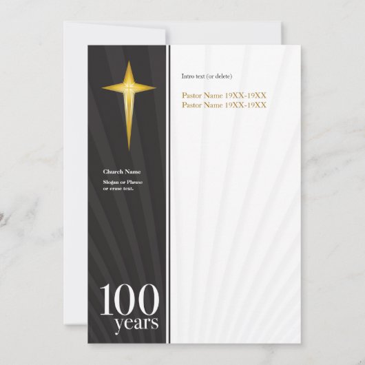  100 jaar kerkelijke Jubileum - herzien Kaart (Achterkant)