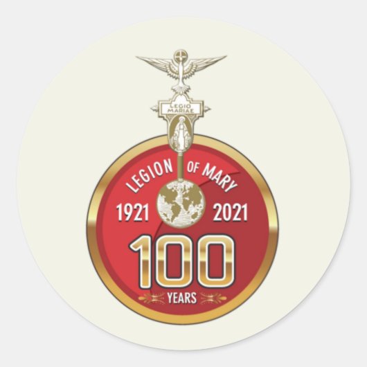 100 jaar Legion of Mary, Legion of Mary Ronde Sticker (Voorkant)