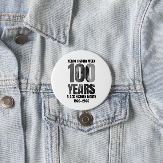 100 Jaar Negro Geschiedenis Week Zwarte Geschieden Ronde Button 7,6 Cm (In situ)