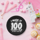 100 jaar oud sarcastisch meme grappige 100e verjaa papieren bordje (Feest)