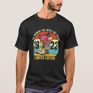 100 jaar oude 1922 beperkte uitgave Cowboy Boots W T-shirt