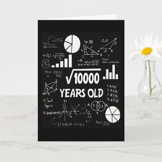 100 jaar oude Bday Wiskunde Teacher 100ste verjaar Kaart (Kleine Plant)