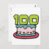 100 jaar oude Birthday Cake Briefkaart (Voorkant / Achterkant)