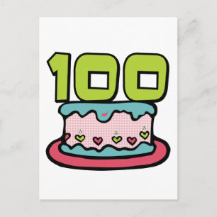 100 jaar oude Birthday Cake Briefkaart